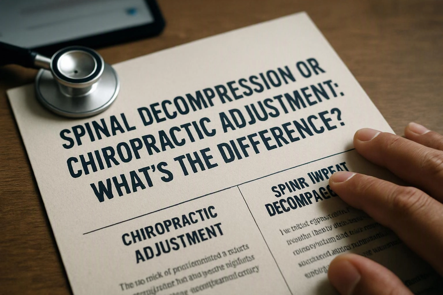 Spinal Decompression or Chiropractic Adjustment: What’s the Difference?