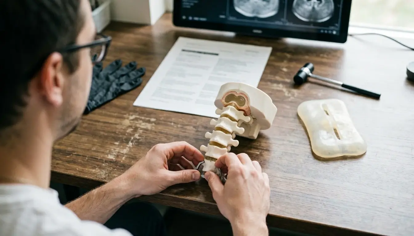 Disc Herniation in Chiropractor: Disc Herniation is a spinal condition where the soft inner gel of—visual guide